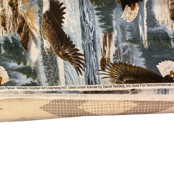 David Textiles 44" Cotton Soaring Along the Shores Fabric 2.75 Yards Bald Eagles - Picture 5 of 5
